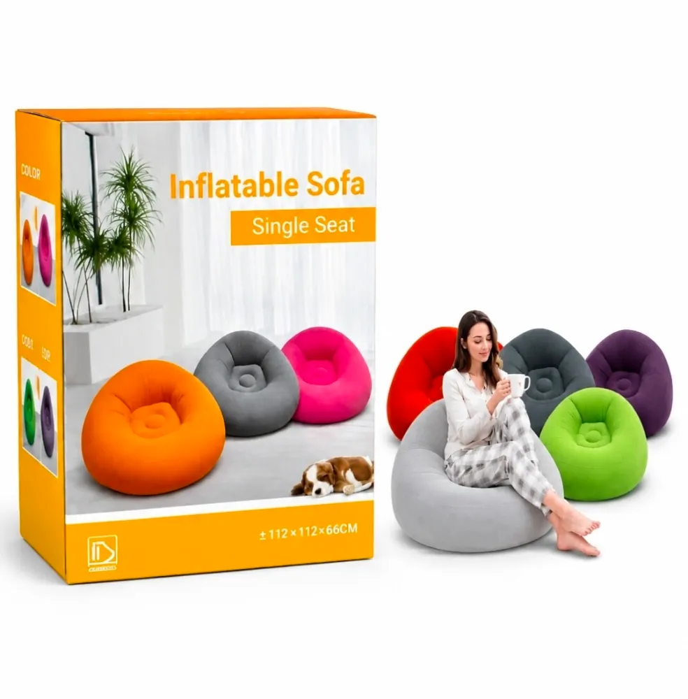 Sillón Inflable 2 Piezas Tipo PUFF con Reposapies 