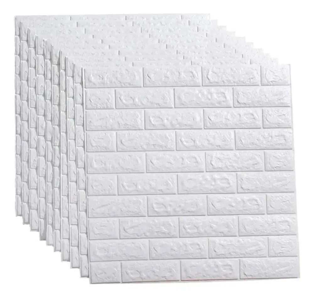 Placa Autoadhesiva Simil Ladrillo Blanco 70 x 77 