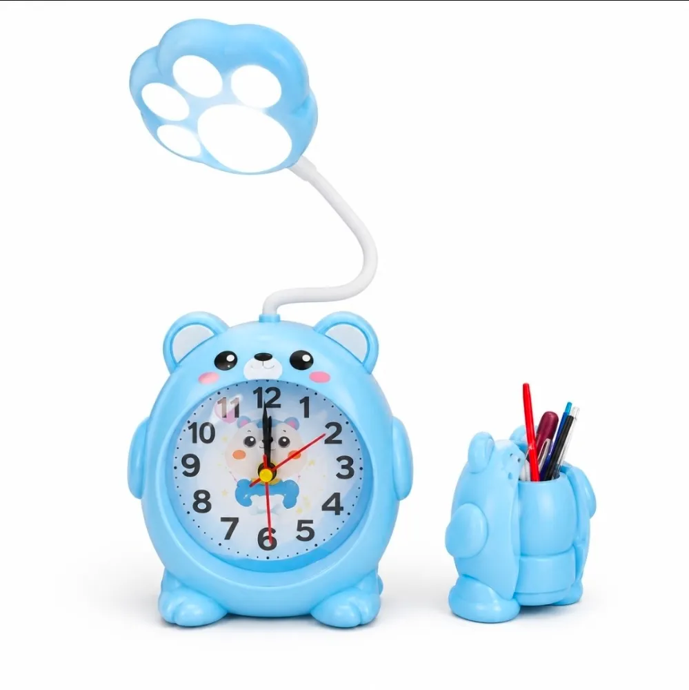 Reloj Infantil con Veladora Led y Portalápices 3 en 1