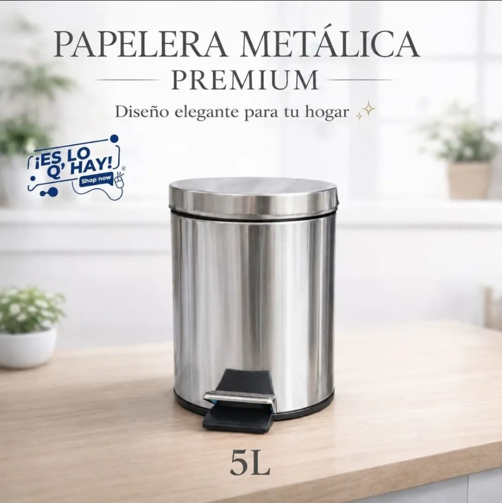Papelera Metálica 5 Litros