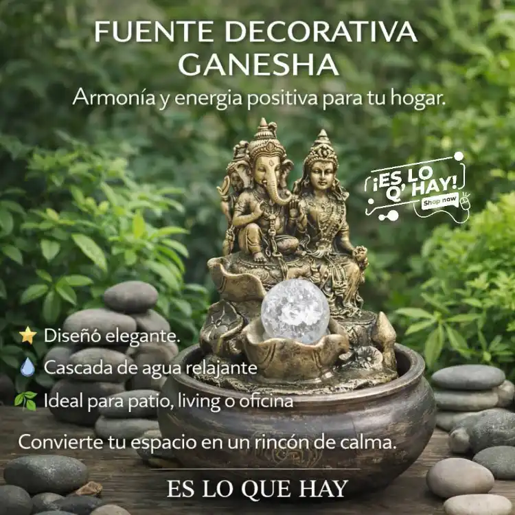 Fuente Ganesha con Cascada de Agua