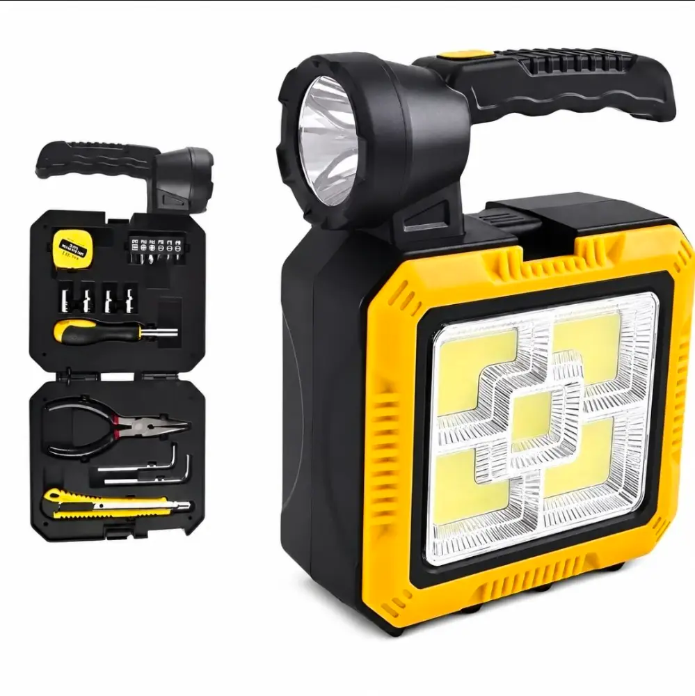Linterna Led Farol + kit Herramientas Solar Usb