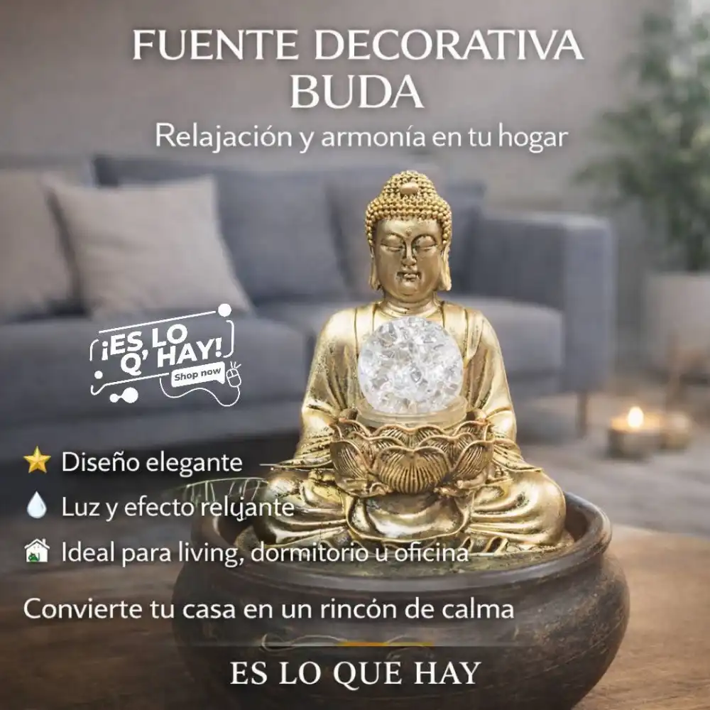 Fuente Buda con Luz 