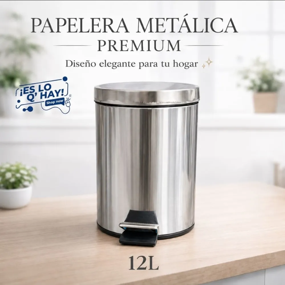 Papelera Metálica 12 Litros