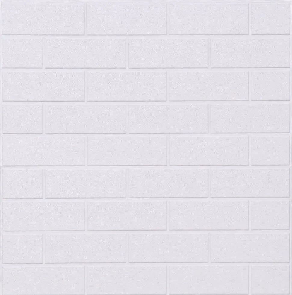Placa Autoadhesiva Simil Ladrillo Liso blanco  70 x 77